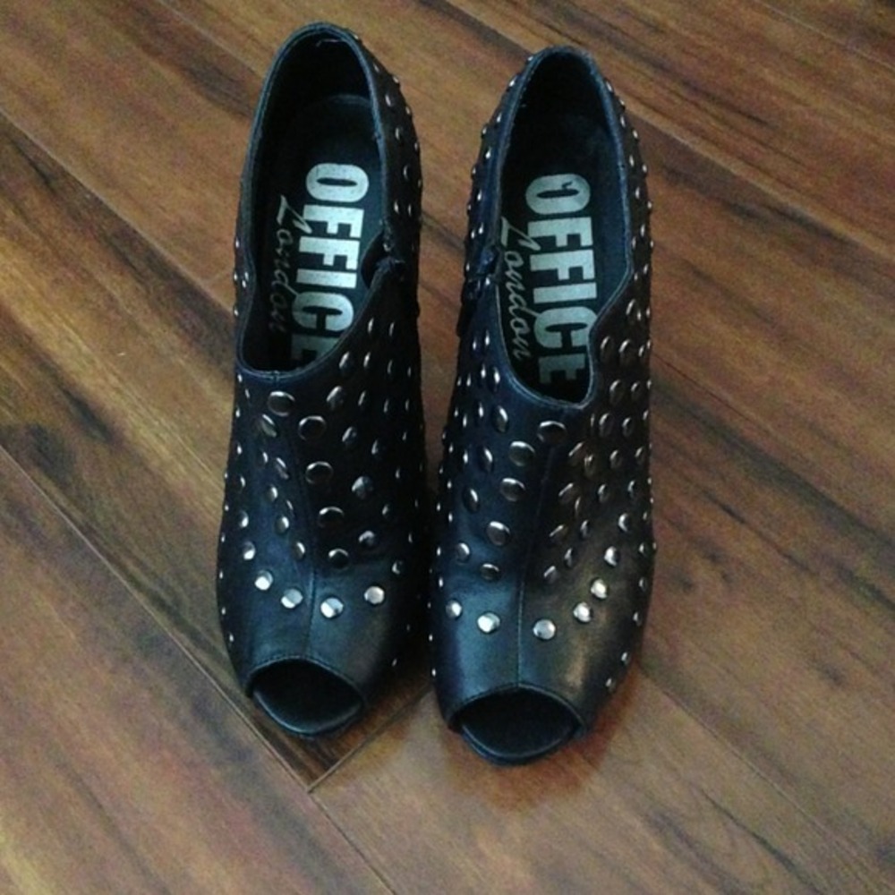 Topshop Studded Peep-Toe Booties